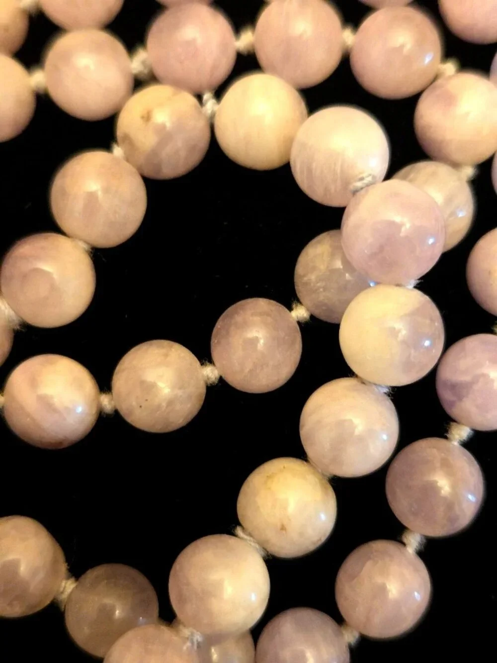 Lavender Quartz Beaded Necklace‎ With Natural Polished Stones